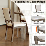 Rectangular Extendable Dining Table Set With 6 Upholstered Chairs