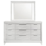 9 Drawer Dresser With LED Mirror, Touch Activated Lighting - White