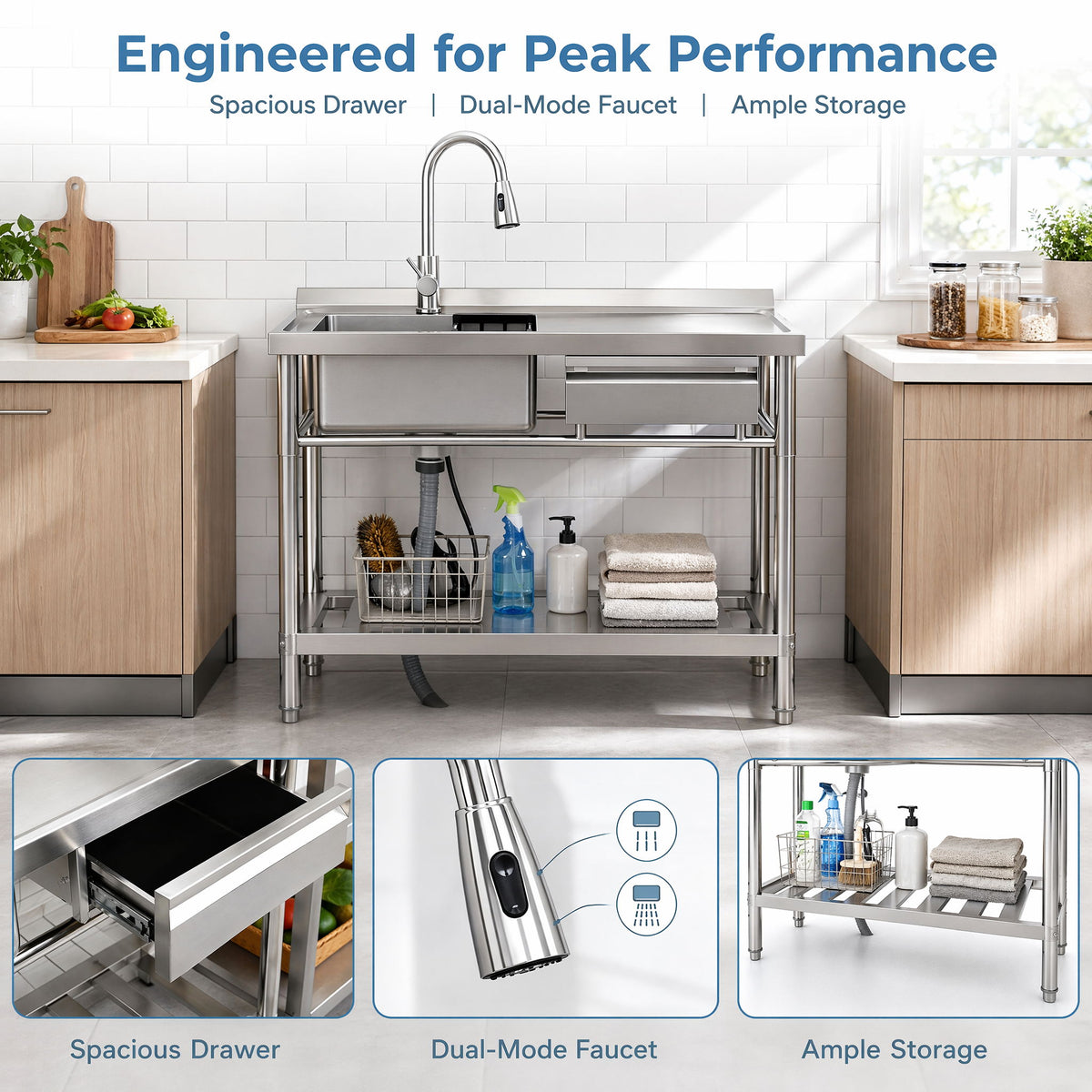 Freestanding Utility Sink With Accents