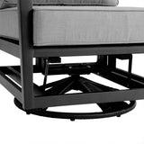 Grand - Aluminum Outdoor Swivel Glider Chair With Cushions - Black / Dark Gray