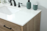 Elegant 42 In. Single Bathroom Vanity in Natural Oak