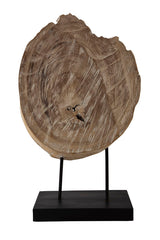 Wood Sculpture - Light Brown / Black