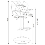 Adjustable Bar Stool With Height-Adjustable Base (Set of 2)
