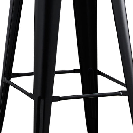 Backless Lightweight Bar Stools (Set of 2) - Black