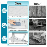 Folding Adirondack Lounge Chair With Embossed Grain Texture