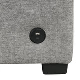 Modern 2 Seater Loveseat Sofa With Pull-Out Bed, Fabric, Built-In USB Ports & Cup Holders