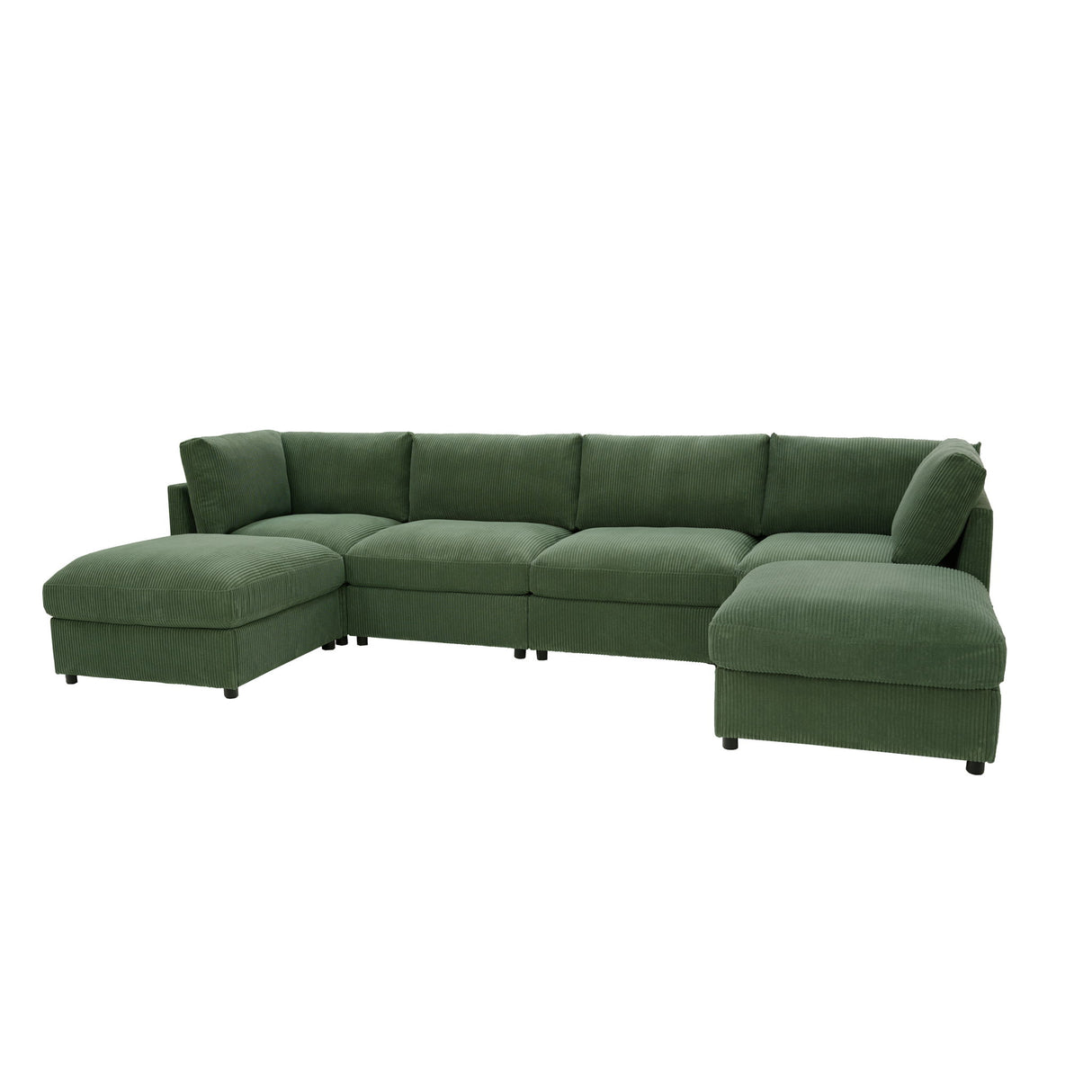 Reversible Modular Sectional With Custom Configuration And Premium Upholstery - Dark Green