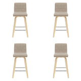 Vienna - 35.5" Swivel Counter Height Square Back Wood Bar Stool With Faux Leather Seat