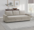 Leira - Linen Pull Out Sleeper Sofa - Beige - Sleeper Sofas - Alpine Outlets
