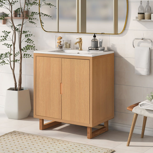 Bathroom Vanity Set With Sink, Combo Cabinet, Bathroom Storage Cabinet, Solid Wood Frame - Vanities - Alpine Outlets