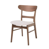 Modern Dining Chair With Upholstered Seat And Wood Frame