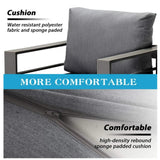 Patio Armchairs With Thick Cushions, All Weather (Set of 2) - Gray / Gray