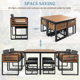 9-Pieces Acacia Wood Patio Dining Set