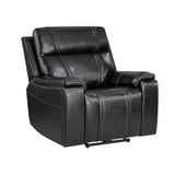 Gary - Power Recliner With Power Recline Motion, Pillow Top Arms, Hidden Cupholders - Black