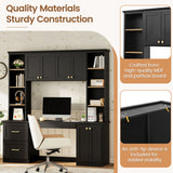 Computer Desk With Hutch, Workstation With Desk Grommet & Keyboard Tray