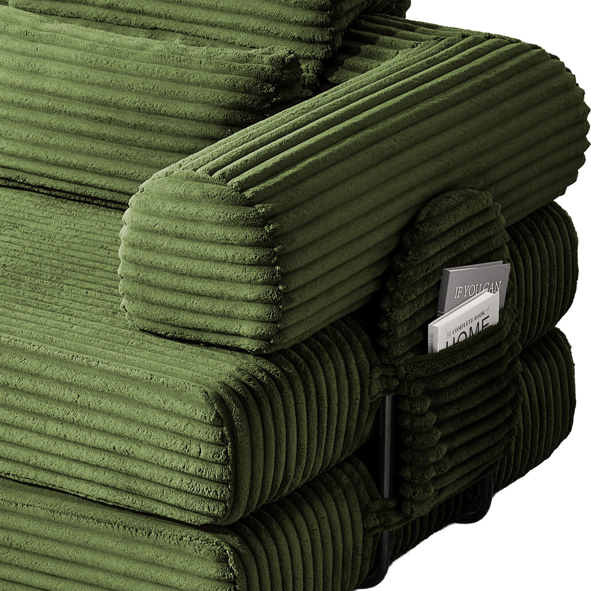 Convertible Sleeper Sofa With & Side Storage Pocket, Foldable Upholstered Couch For Living Room