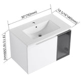 Wall Mounted Bathroom Vanity With Sink, Cabinet & Half Door