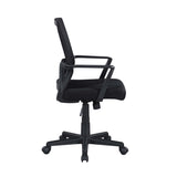 Ergonomic Height Adjustable Office Chair With Armrest - Black