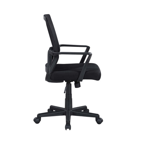 Ergonomic Height Adjustable Office Chair With Armrest - Black