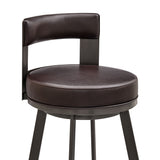 Lynof - Swivel Counter Stool - Black Finish