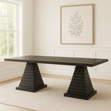 Plateau - 78" Rectangle Dining Table - Top & Base - Dark Brown