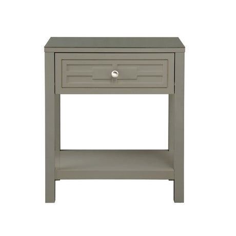 Dylan - Wooden End Side Table Nightstand With Glass Top And Drawer - Side Tables - Alpine Outlets