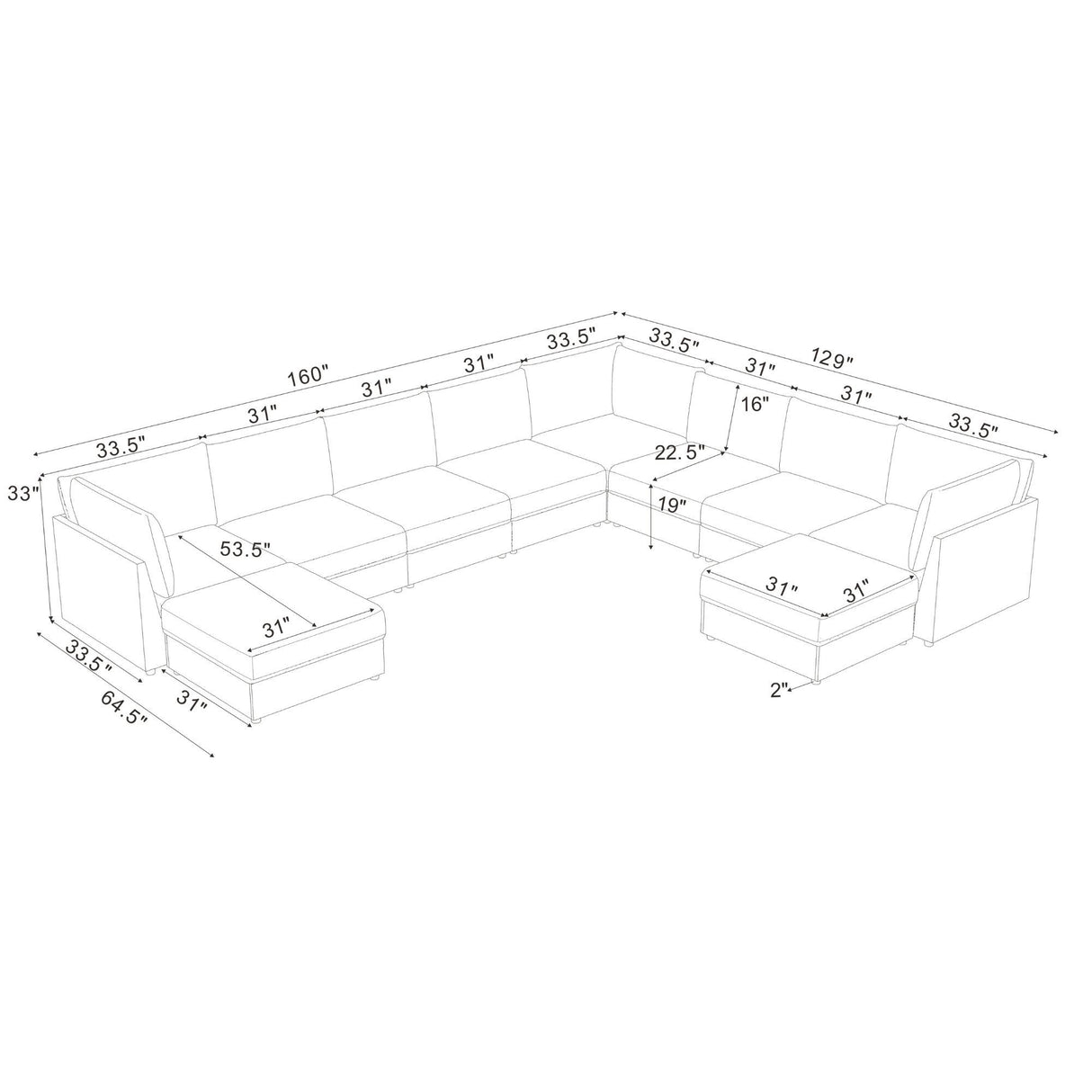Modular Sectional With Custom Configuration