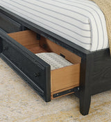 Storage Bed With Panel Headboard And Spacious Footboard Drawers