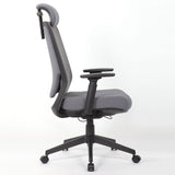 High Back Ergonomic Office Chair With Adjustable Headrest & 5D Armrest, Height Adjustable Swivel For Home Office - Antique Gray