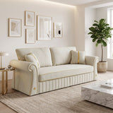 Sofa With Rolled Arms, 3 Seater Couch, Living Room Accent