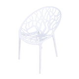 Dining Chair, Transparent Shell Design For Home (Set of 4) - White