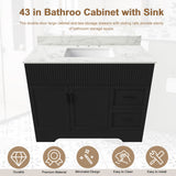 Bathroom Vanity Set, Soft Close Doors & Drawers, 3 Faucet Holes, Sink Included - Black