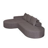 Modern Curved Sofa, L-Shaped Modular Sectional Set With 3 Pillows