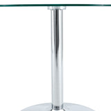 Modern Minimalist Round Dining Table With Glass Top