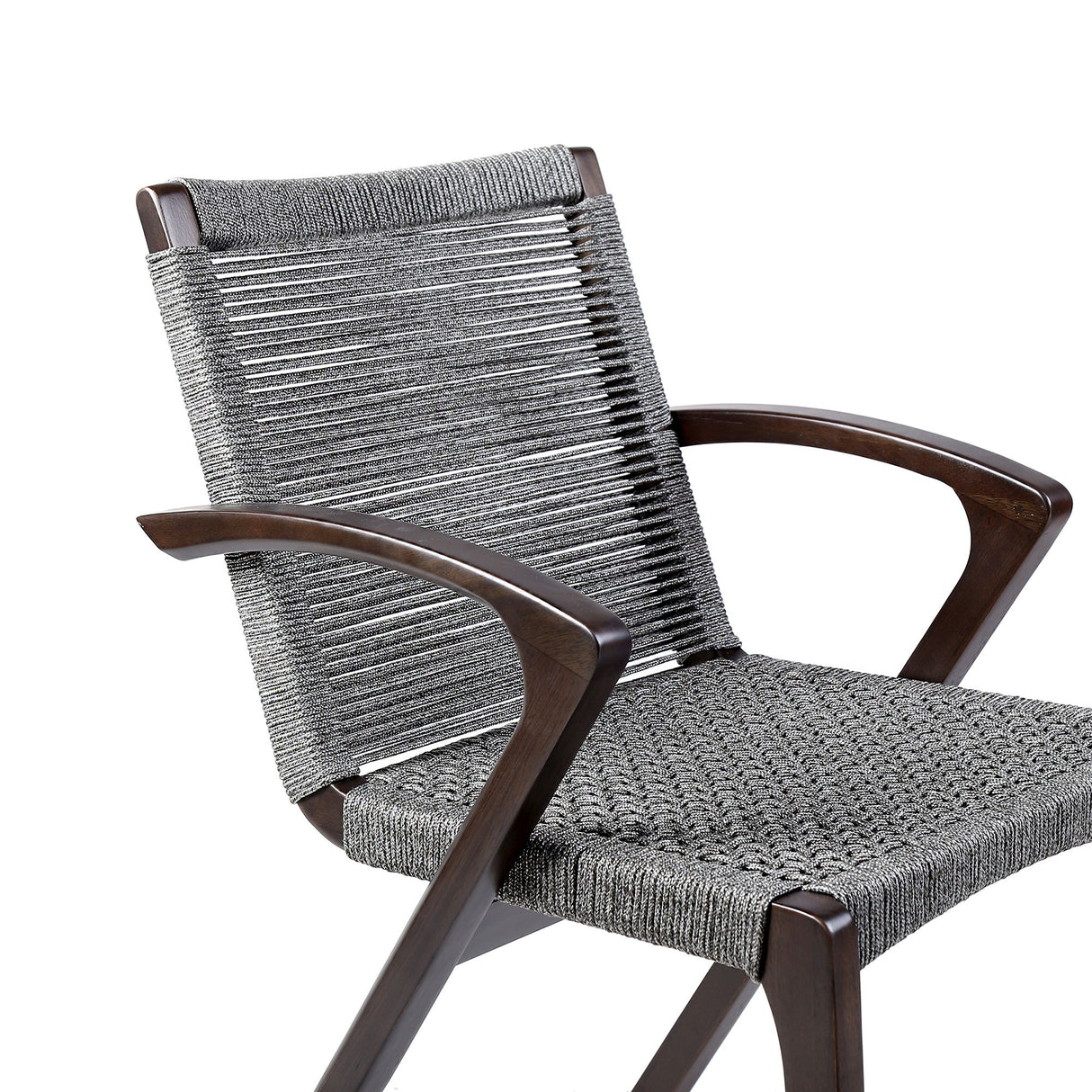 Brielle - Outdoor Dark Eucalyptus Wood And Gray Rope Dining Chairs - (Set Of 2)