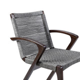 Brielle - Outdoor Dark Eucalyptus Wood And Gray Rope Dining Chairs - (Set Of 2)