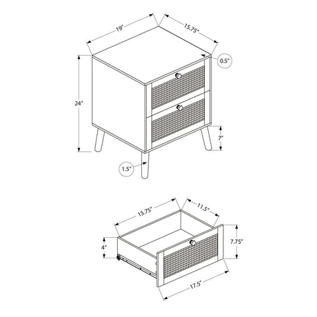 Accent Table & Storage Drawers - White