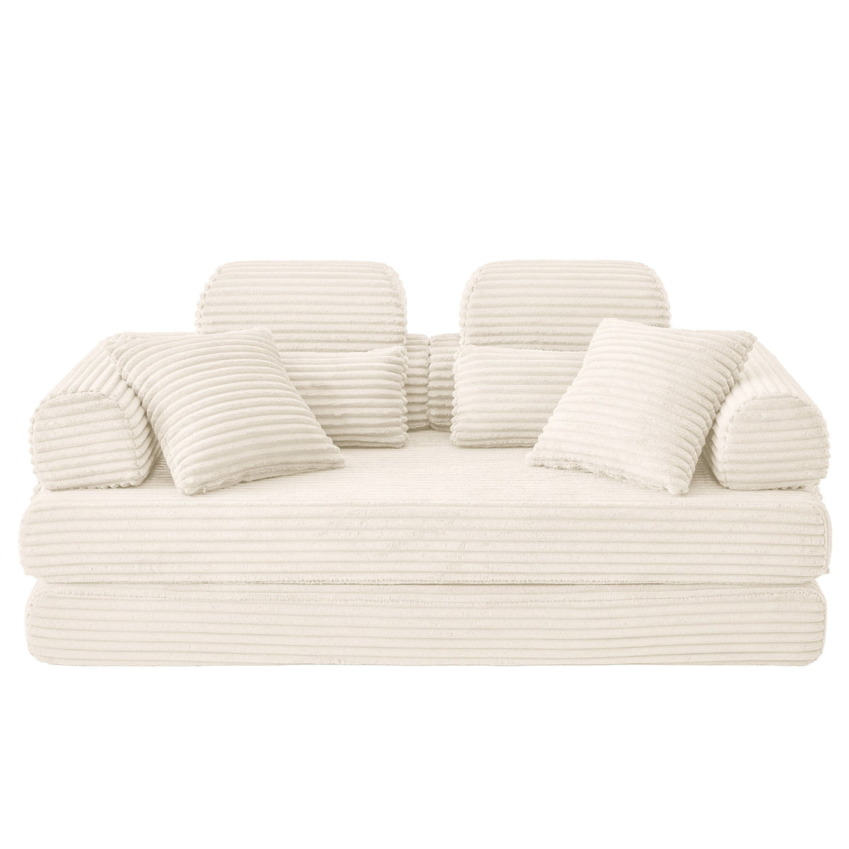 Convertible Sleeper Sofa With & Side Storage Pocket, Foldable Upholstered Couch For Living Room