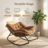 Oversized Papasan Rocking Chair Outdoor With Thick Cushion