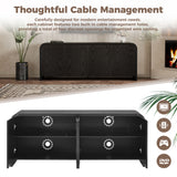 Curved Edge TV Stand With Large Cabinets