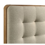 Winston - Twin Platform Bed With Tufted Upholstered Headboard - Light Ash