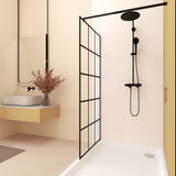 Framed Glass Shower Screen - Matte Black
