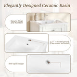 French Style Bathroom Vanity With Sink, Soft-Closing Door, Adjustable Shelf, Rectangular Design