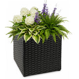 Cubic Planter Box, Plant Pot With Insert Indoor Outdor - Black