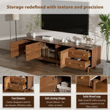 70" TV Stand With Beveled Edge Design - Brown