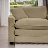 Oversized Modular Cushion Sofa With Ottoman, Low Back, Deep Seating Sofa Set