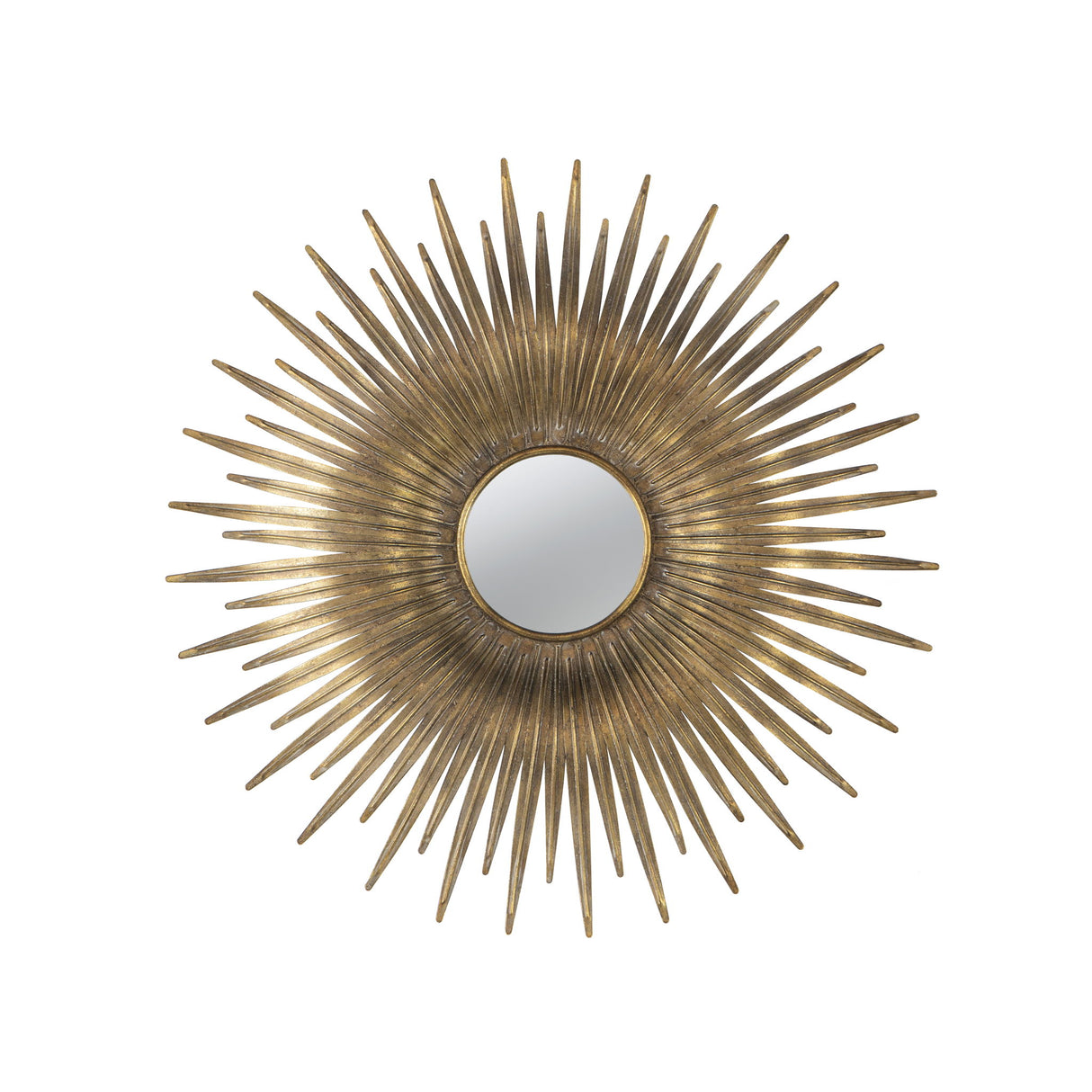 Retro DesignSunburst Metal Wall Mirror Decorative Mirror For A Bedroom Dressing Room, Hallway Or Living Space - Gold - Wall Mirrors - Alpine Outlets