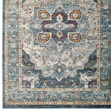 5x8 Multicolor Distressed Vintage Floral Medallion Area Rug - Mats and Rugs - Alpine Outlets