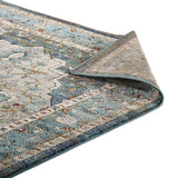 5x8 Multicolor Distressed Vintage Floral Medallion Area Rug - Mats and Rugs - Alpine Outlets