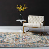 5x8 Multicolor Distressed Vintage Floral Medallion Area Rug - Mats and Rugs - Alpine Outlets